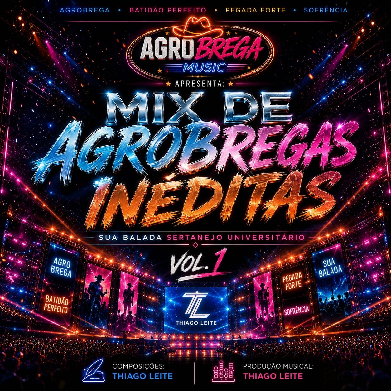 Capa do Mix de AgroBregas Inéditas Vol. 1, do AgroBrega Music